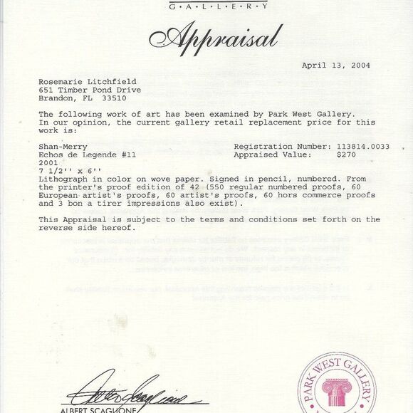 "Echos de Legende #11" by Shan-Merry Lithograph - Picture 5 of 7